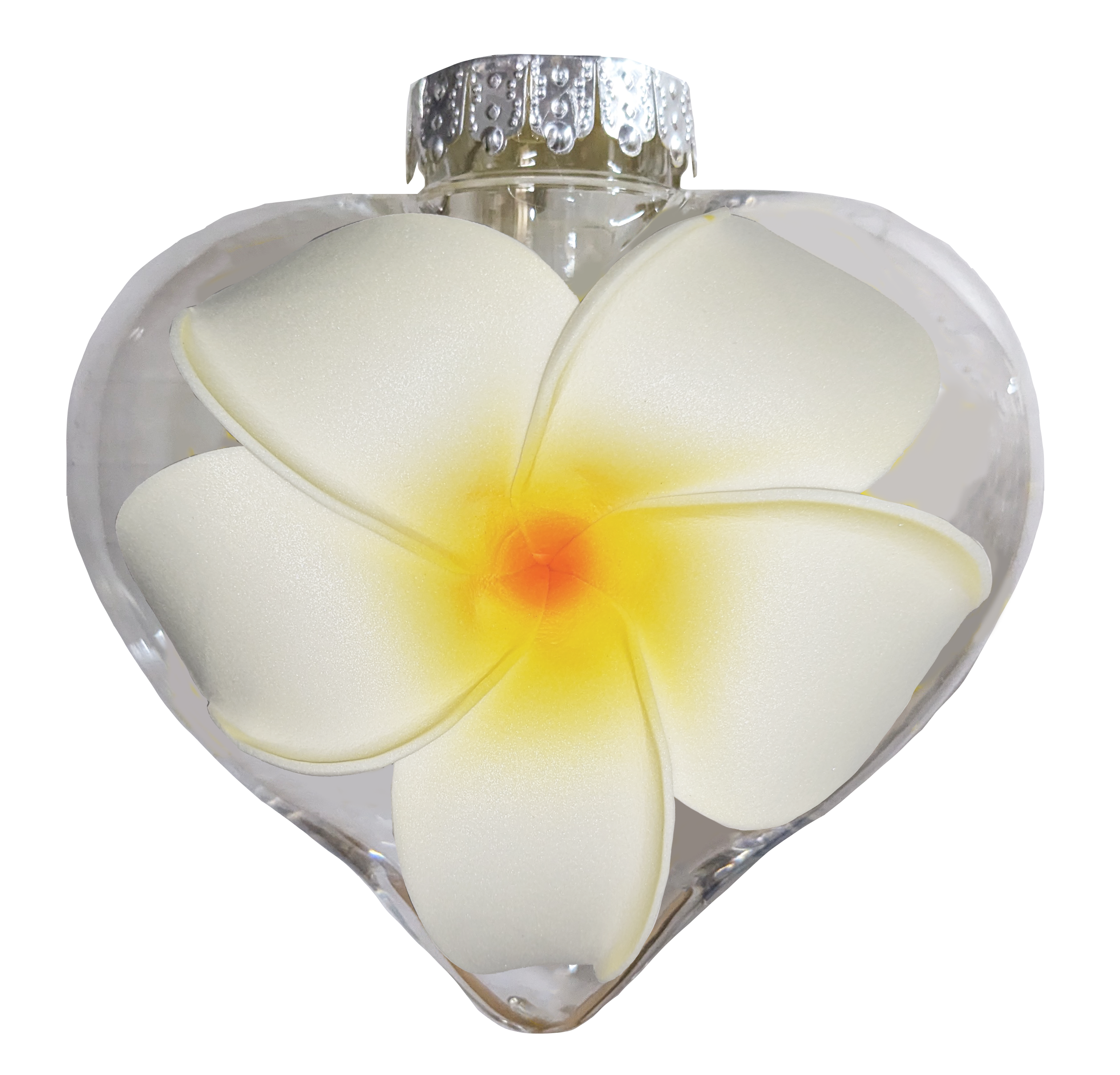 BB101FP: Heart Ornament w/ Plumeria