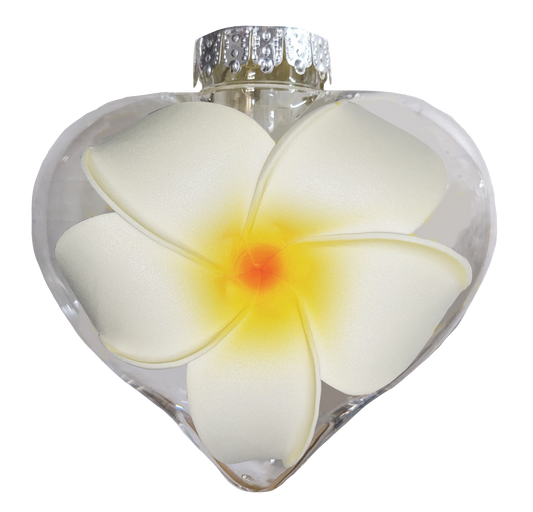 BB101FP: Heart Ornament w/ Plumeria
