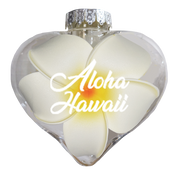BB101PA: Heart Ornament w/ Plumeria Aloha