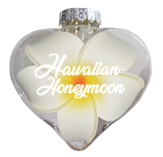 BB10PHH: Heart Ornament w/ Plumeria Hawaiian Honeymoon
