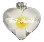 BB101PJM: Heart Ornament w/ Plumeria Just Mauid