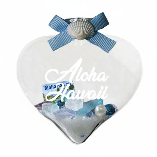 BB101SGA: Sea Glass Heart "Aloha Hawaii"