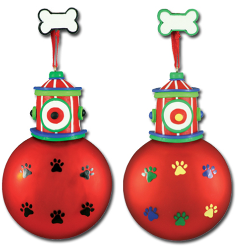 CL159: Glass Dog Fire Hydrant Ball