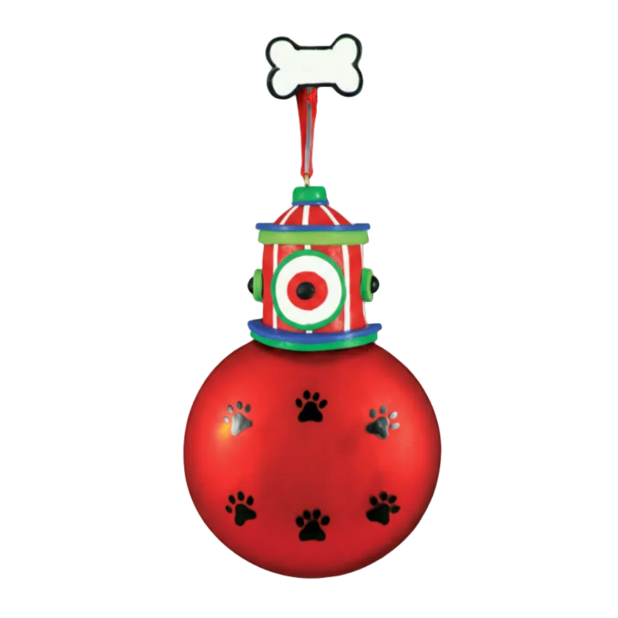 CL159: Glass Dog Fire Hydrant Ball