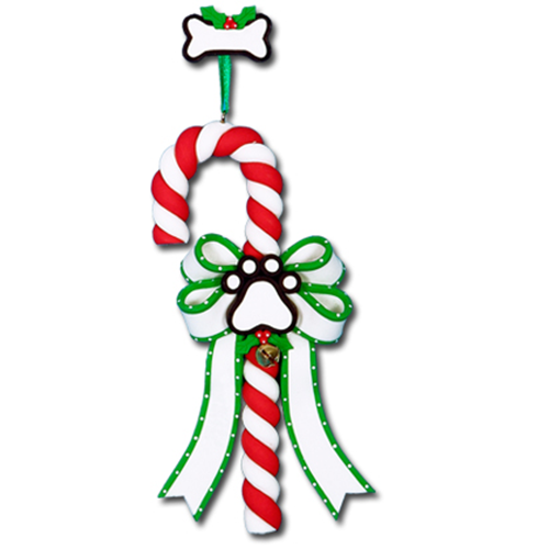 CL286: PAW PRINT CANDY CANE