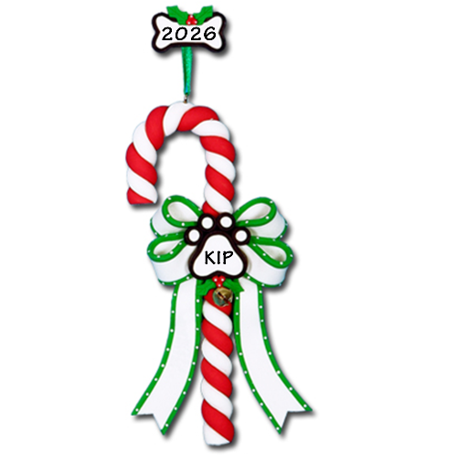 CL286: Paw Print Candy Cane