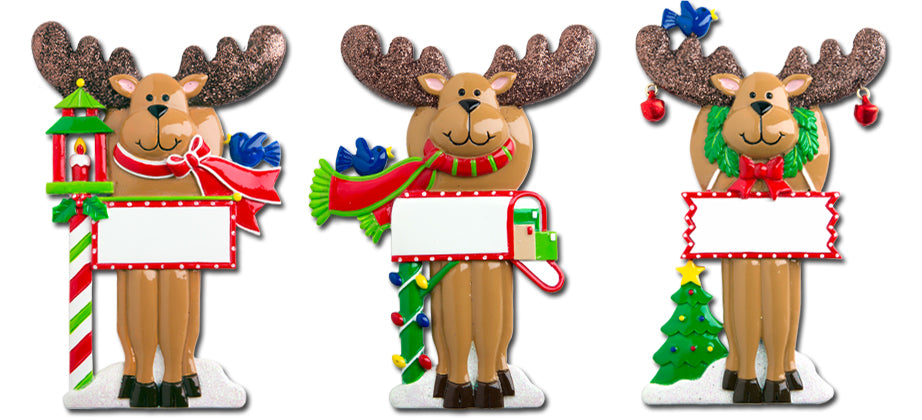 CR229PK: GLITTER ANTLER MOOSE
