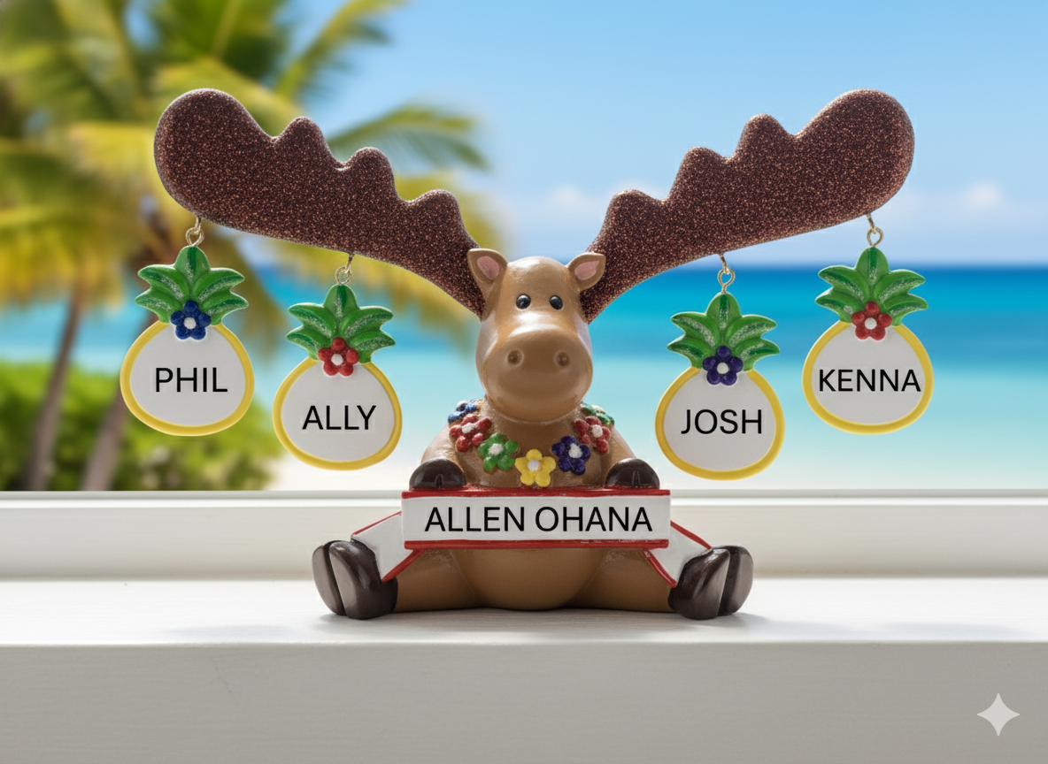 LR304T: Tropical Moose Figurine - Family 4