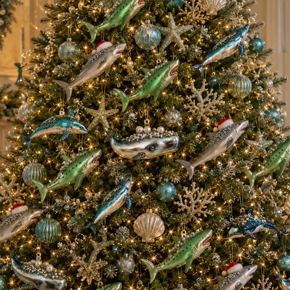 HZZ123: Glass Beaded Blue Whale