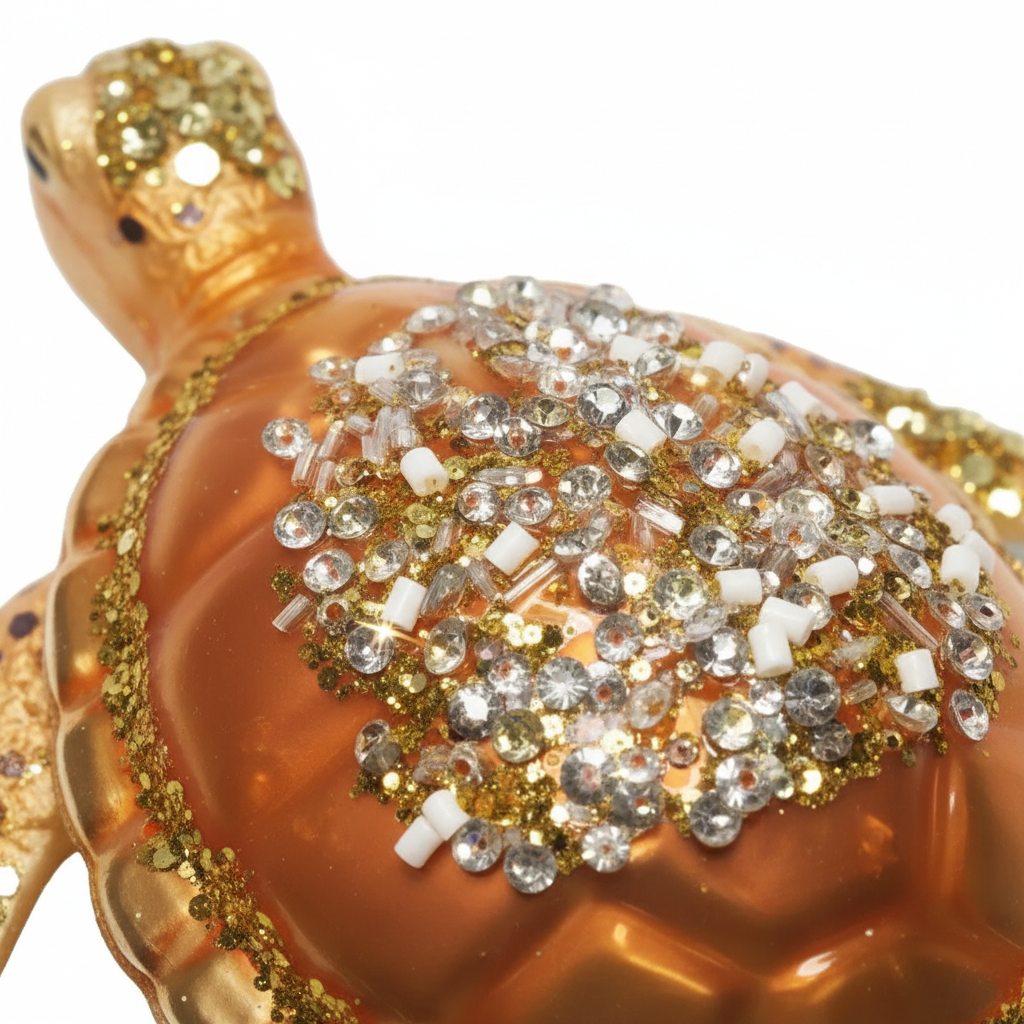 HZZ106: Gold Glass Turtle - 12 Pack