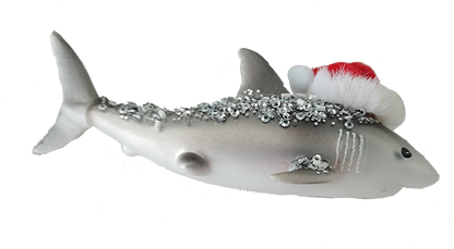 HZZ112: Glass Shark w/ Santa Hat