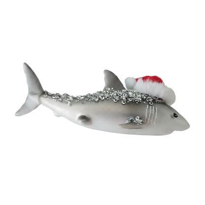 HZZ112: Glass Shark w/ Santa Hat - 12 Pack