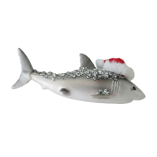 HZZ112: Glass Shark w/ Santa Hat