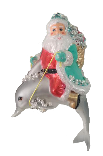 HZZ114: Glass Santa & Dolphin