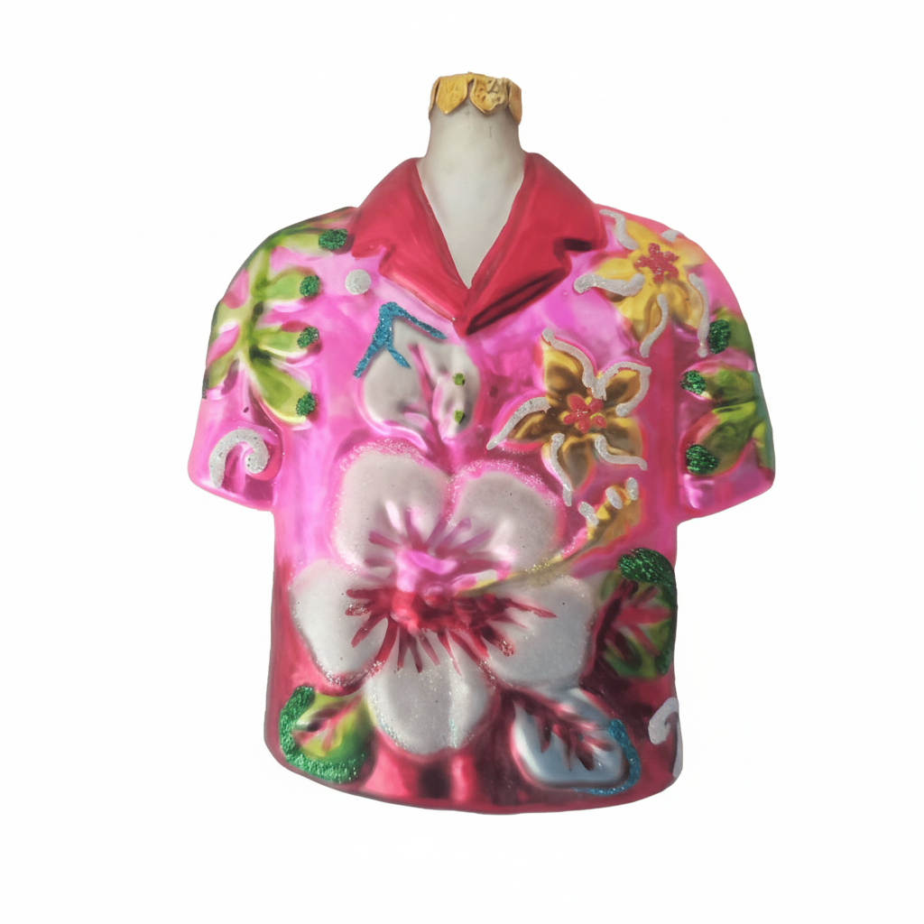 HZZ118: Pink Glass Aloha Shirt