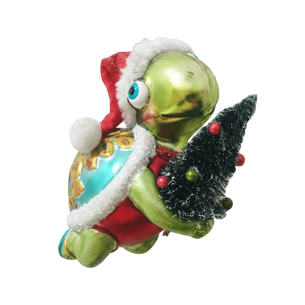 HZZ120: Glass Turtle w/ Tree