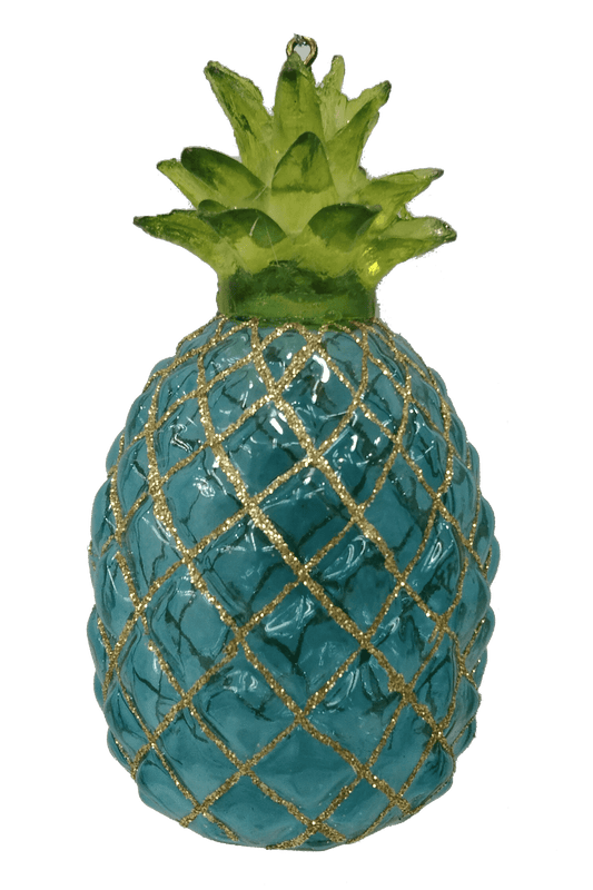 HZZ121B: Clear Glass Blue Pineapple