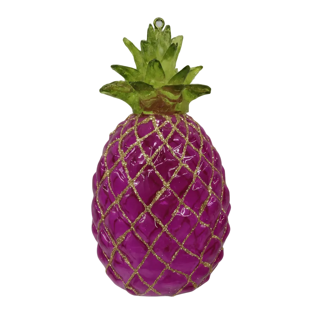 HZZ121P: Clear Glass Pink Pineapple - 12 Pack