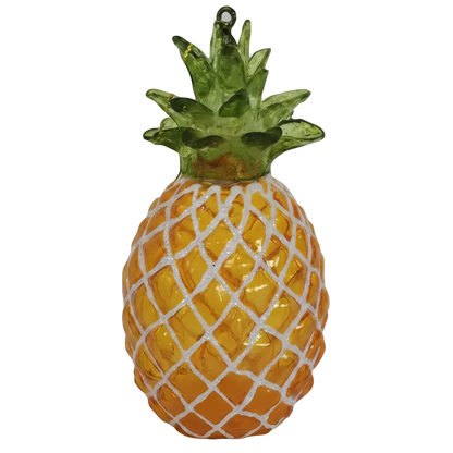 HZZ121Y: Clear Glass Yellow Pineapple - 12 Pack