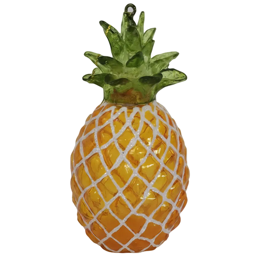 HZZ121Y: Clear Glass Yellow Pineapple - 12 Pack