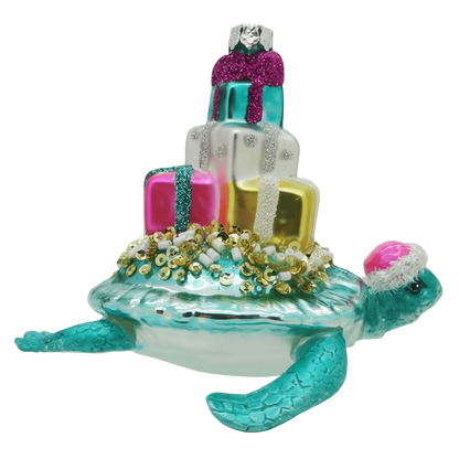 HZZ122: Glass Turtle w/ Presents - 12 Pack