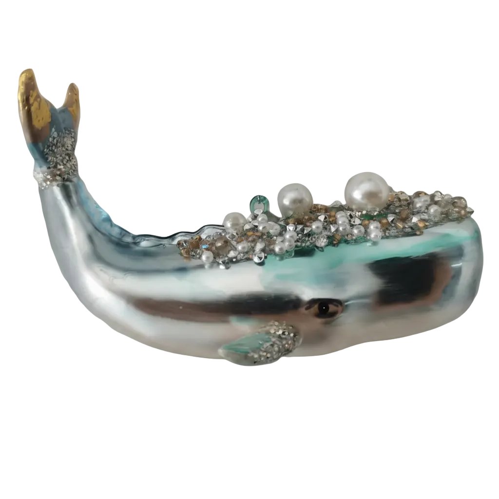 HZZ123: Glass Beaded Blue Whale