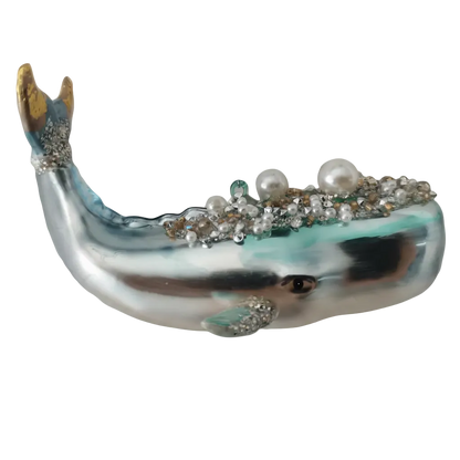 HZZ123: Glass Beaded Blue Whale - 12 Pack