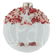 HZZ130CR: Clear Red Beach Disc Ornament