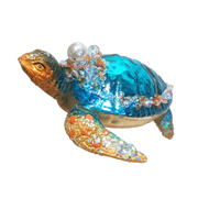 HZZ134: Glass Turtle w/ Pearls