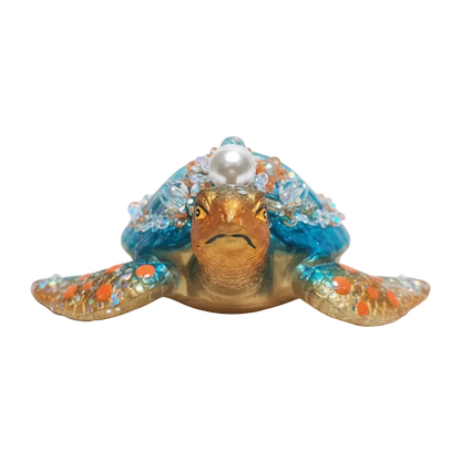 HZZ134: Glass Turtle w/ Pearls - 12 Pack