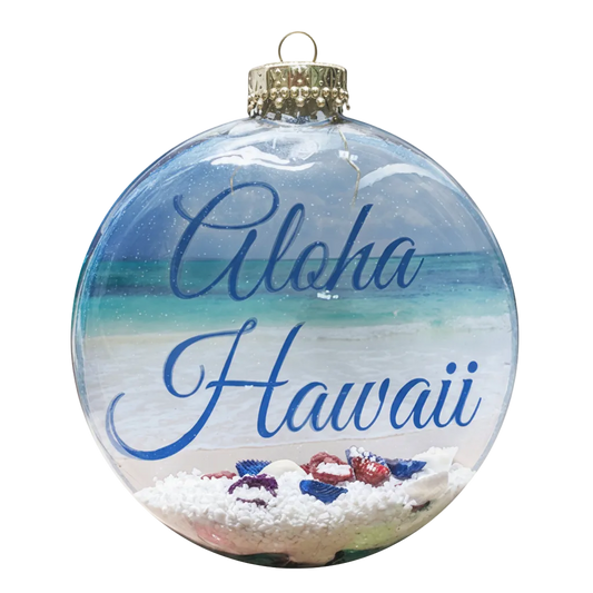 HZZ140: Glass Flat Disc - Aloha Hawaii