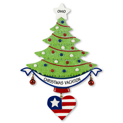 LR112USA: Patriotic Tree w/ Banner