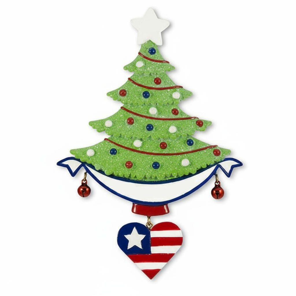 LR112USA: Patriotic Tree w/ Banner