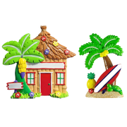 LR115: Hut & Palm Tree Table Topper