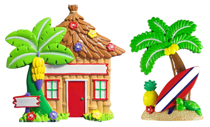 LR115: Hut & Palm Tree Table Topper