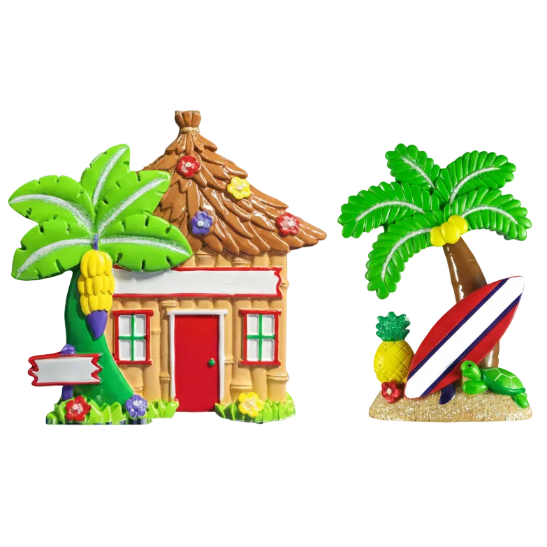 LR115: Hut & Palm Tree Table Topper