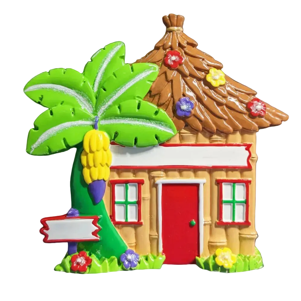 LR115: Hut & Palm Tree Table Topper