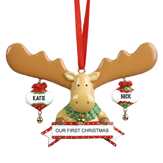 LR412: Moose w/ 2 Ornaments (First Christmas)