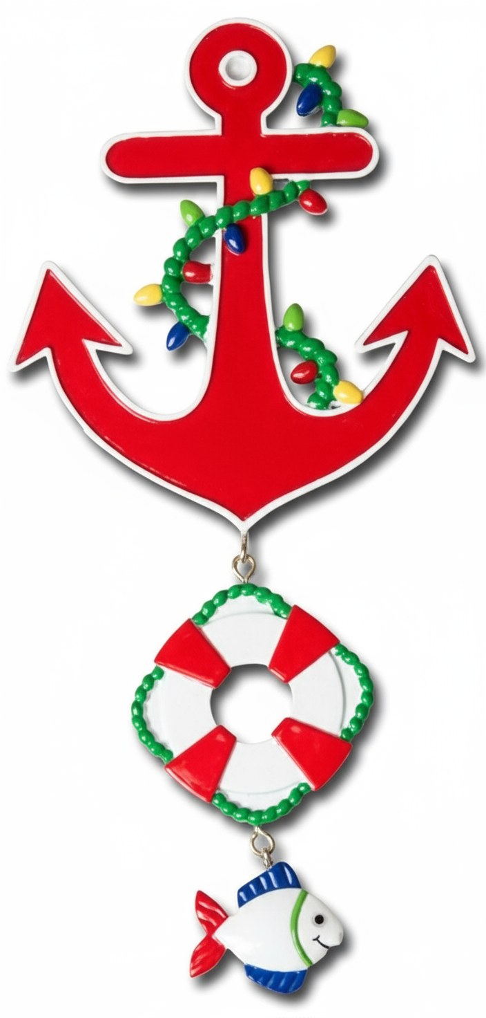 NT161: Anchor/Life Preserver/Fish & Sailboat