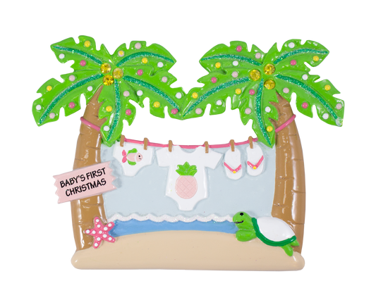 NT195G: Tropical Babys First Christmas - Girl