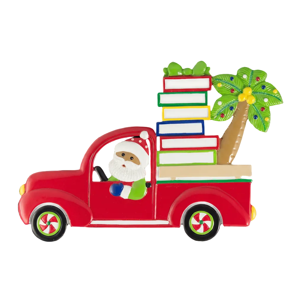 NT236: Red Truck Palm Tree Santa Family-6