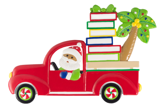 NT236: Red Truck Palm Tree Santa Family-6