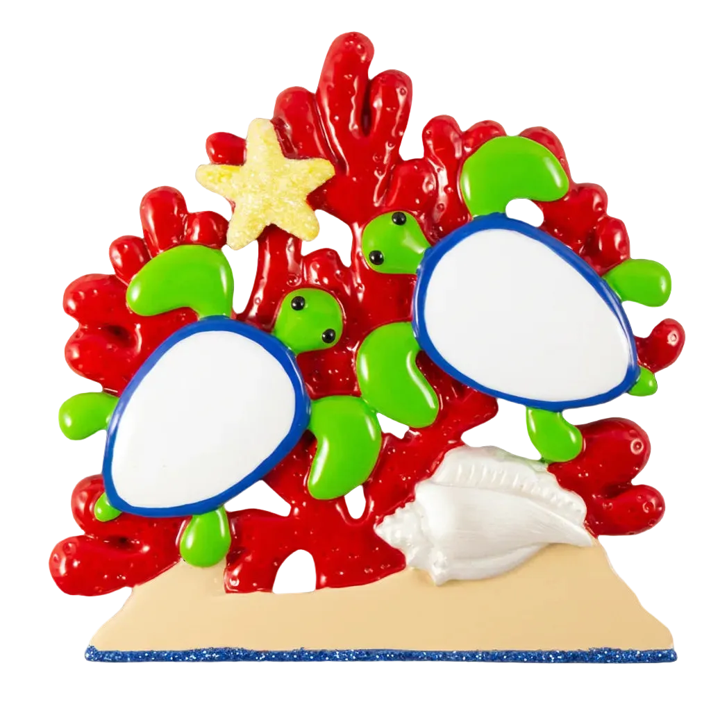 NT292: Sea Turtle Coral Couple