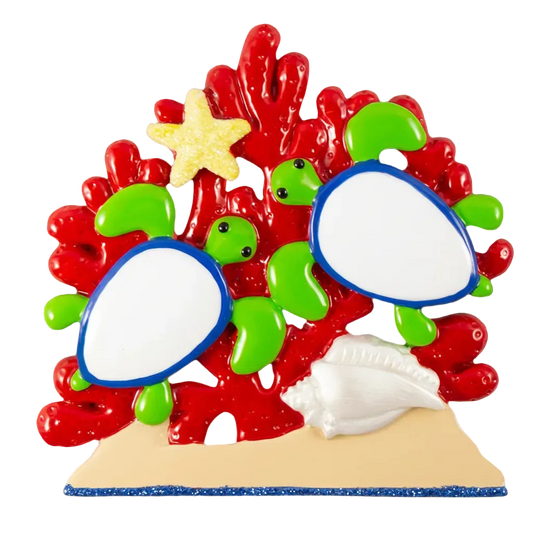 NT292: Sea Turtle Coral Couple