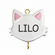 Cat-shaped pendant with 'Lilo' text on a white background