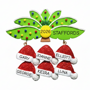 NT336: Palm Leaves Santa Hats Family-6
