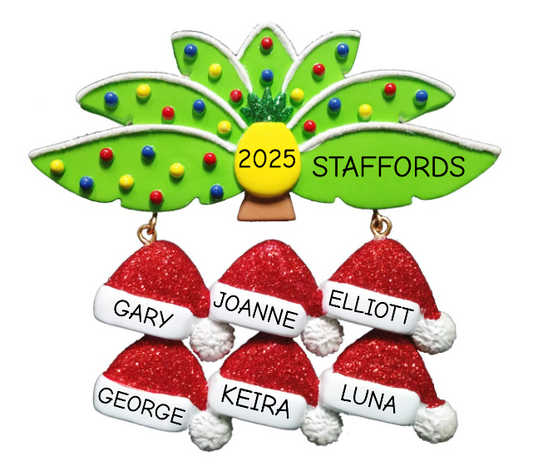 NT336: Palm Leaves Santa Hats Family-6