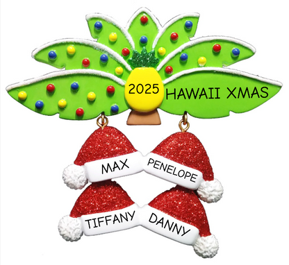 NT334: Palm Leaves Santa Hats Family-4