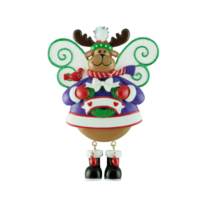 Decorative Christmas ornament with a reindeer design on a white background