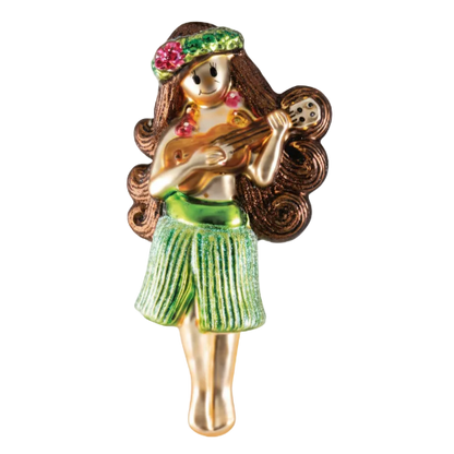 GLS202: Glass Hula Girl w/Ukulele